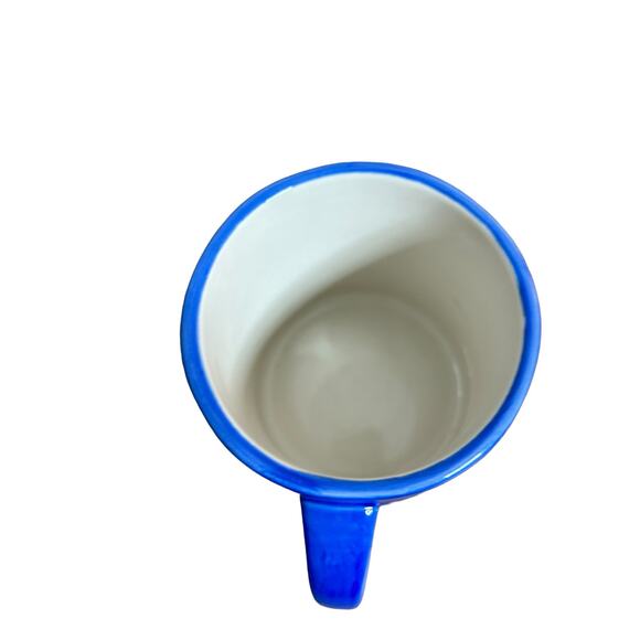 Anthropologie Letter L Coffee Mug Cup Hand Painted Blue Initial Monogram - Picture 3 of 4